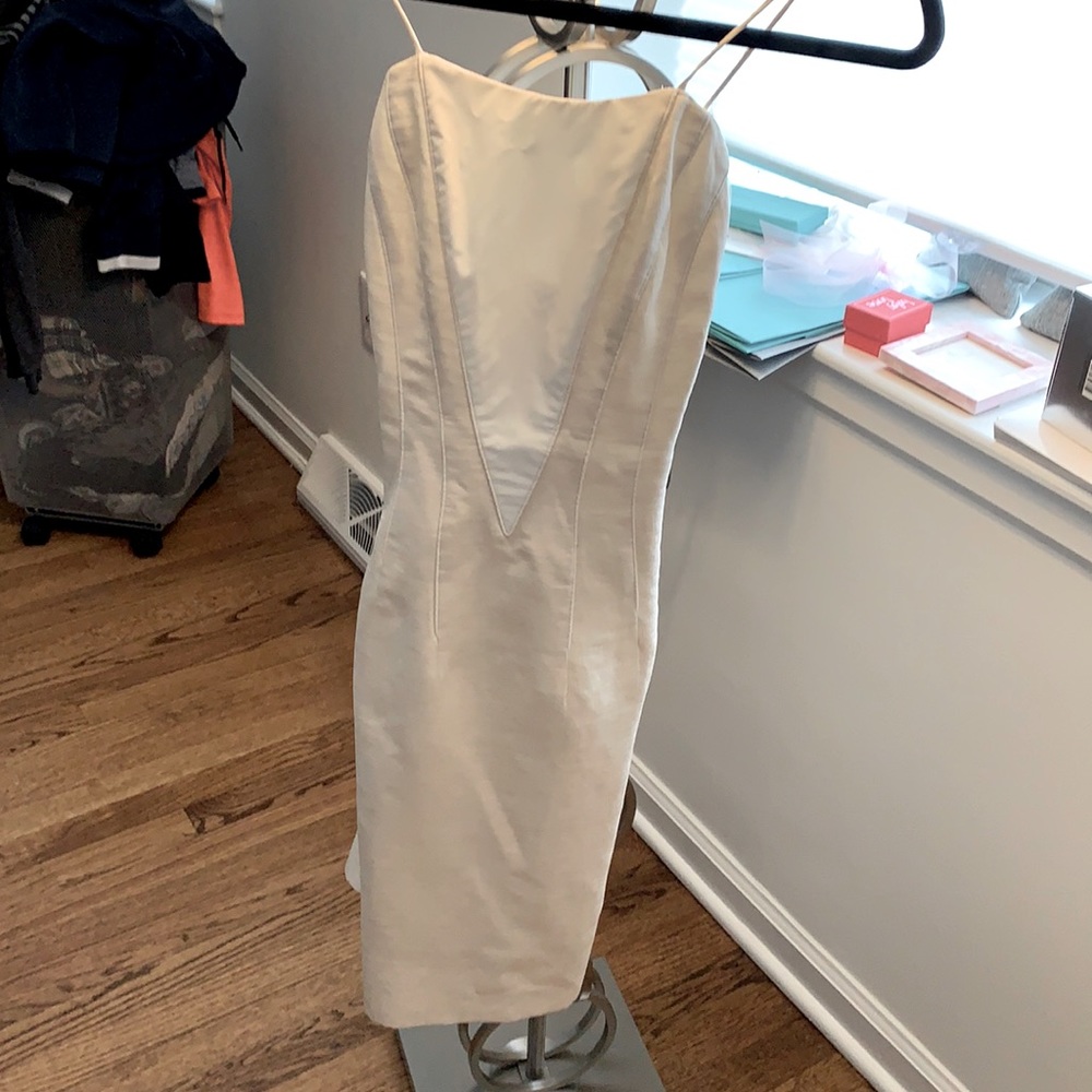 Chacok custom designer white bustier dress